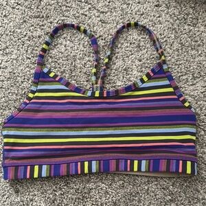 Lululemon Athletica Vibrant Purple Yellow Racerback Sports Bra